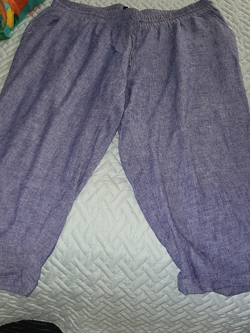 Jones New York Signature Heathered Blue Pull-On Pants